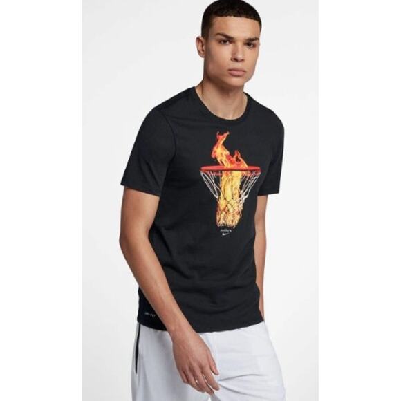Nike Dri Fit Black Basketball Net T-Shirt Men's Large - Picture 1 of 7